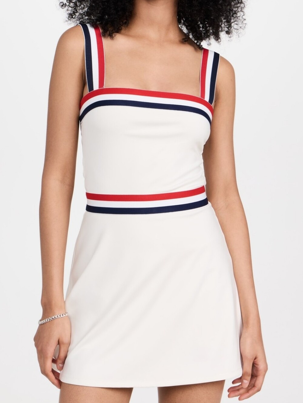 Reformation EcoMove Women's Farrah Dress White Sweetheart Mini Striped sz M